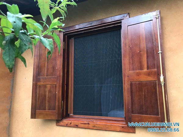 Cửa lưới chống muỗi xếp lắp đặt cho cửa sổ